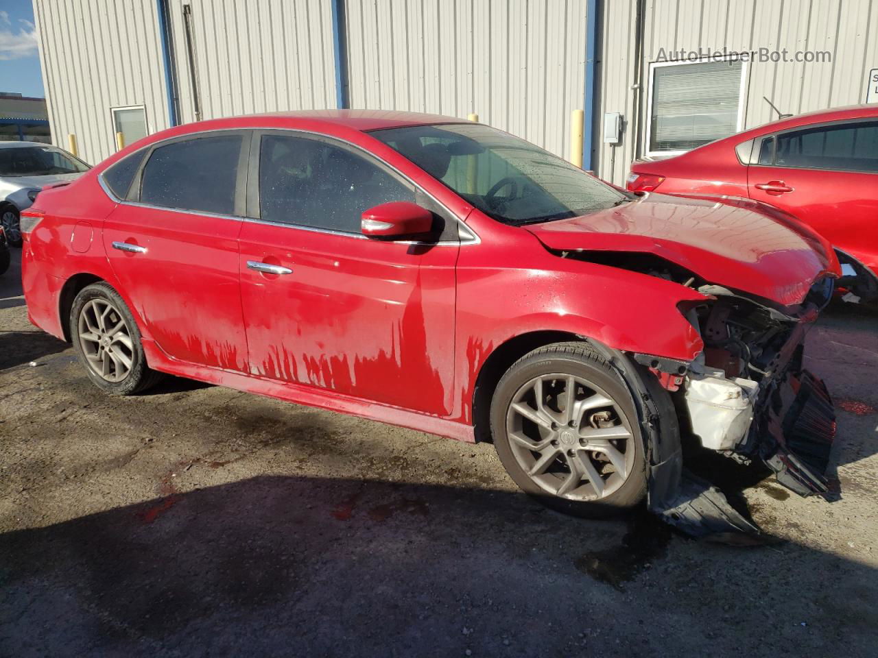 2015 Nissan Sentra S Красный vin: 3N1AB7AP7FY262649