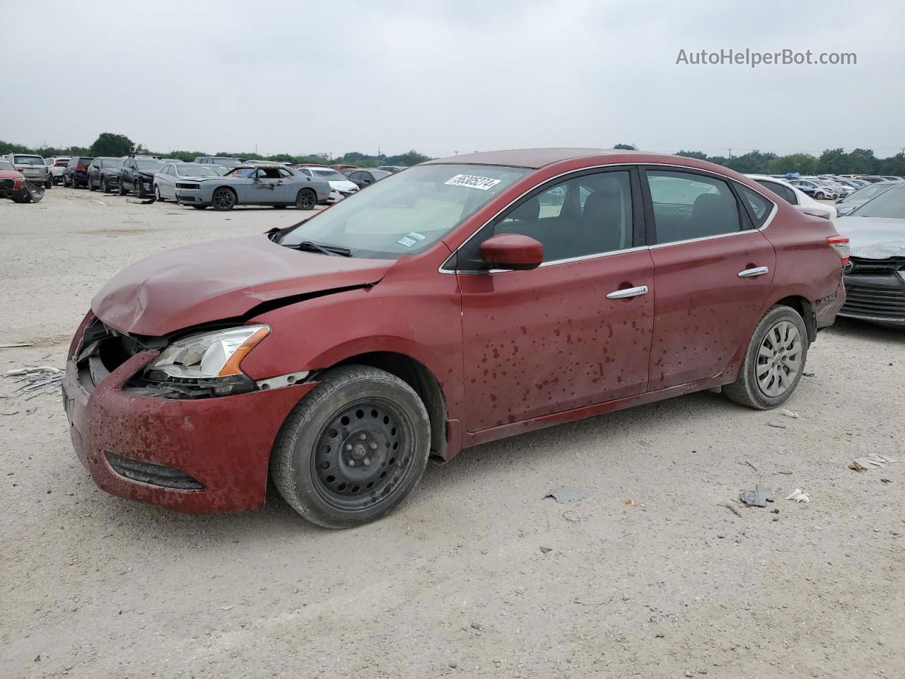 2015 Nissan Sentra S Red vin: 3N1AB7AP7FY340069