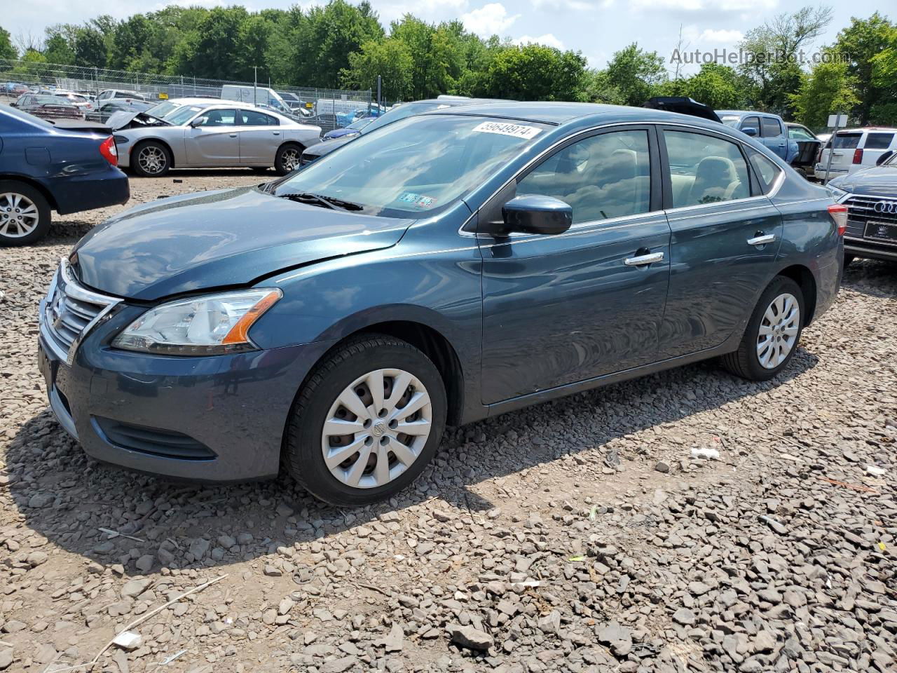 2015 Nissan Sentra S Blue vin: 3N1AB7AP7FY352996