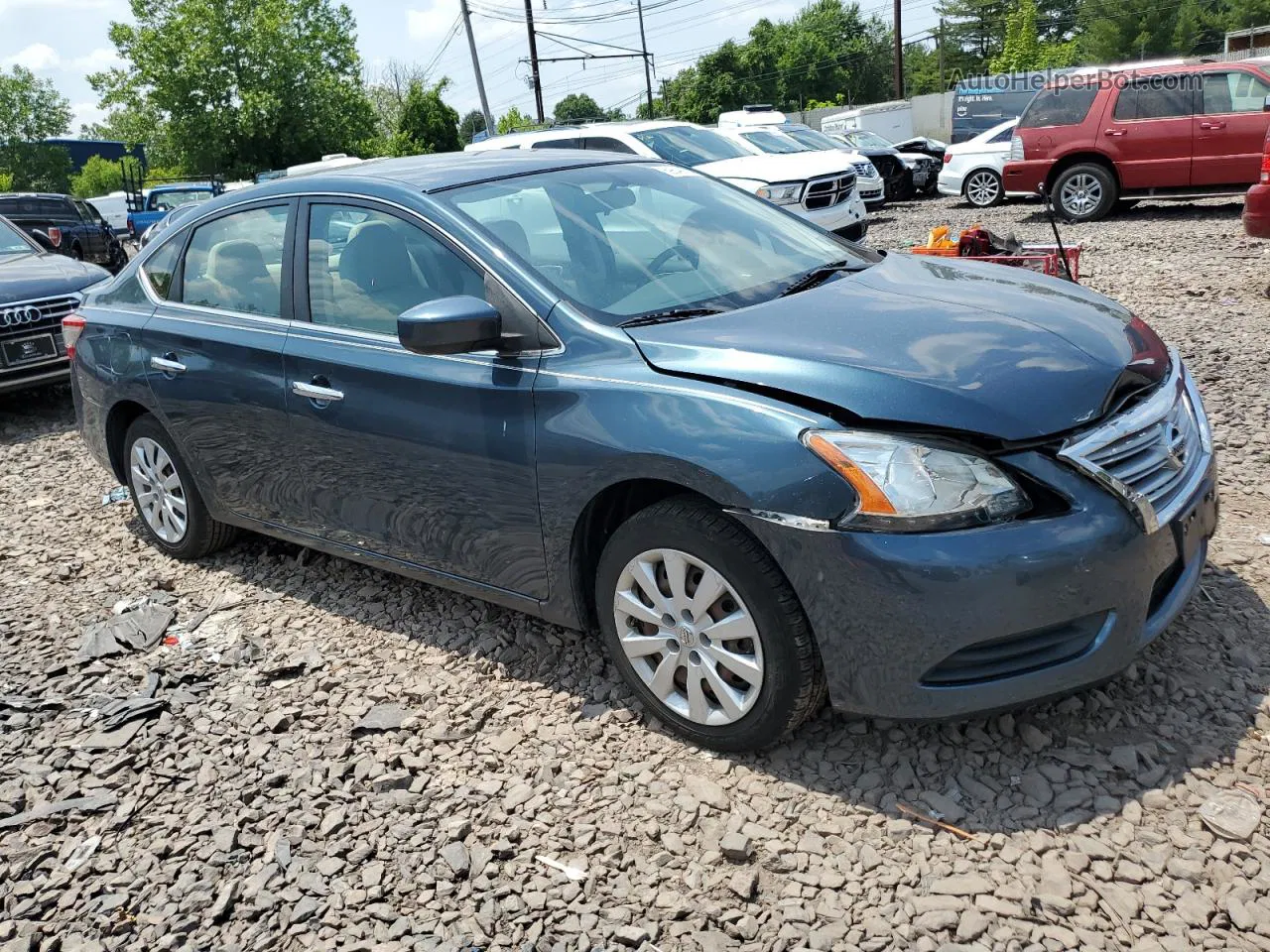 2015 Nissan Sentra S Blue vin: 3N1AB7AP7FY352996