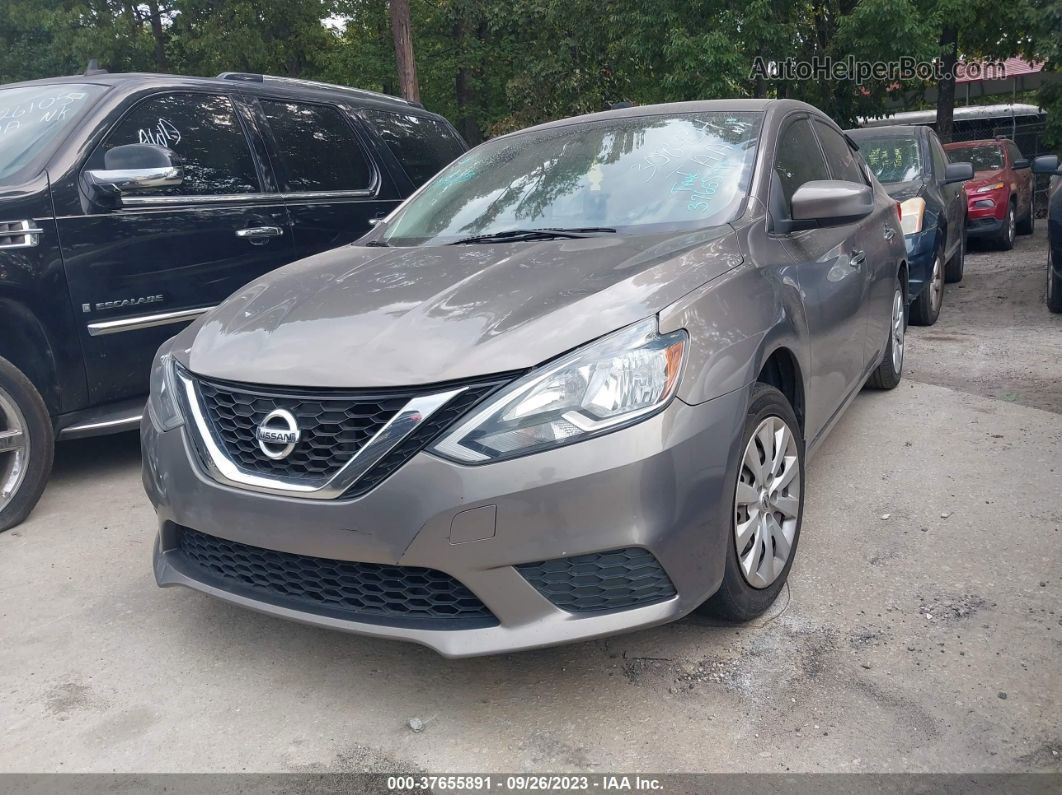 2016 Nissan Sentra Sv Gray vin: 3N1AB7AP7GY308434