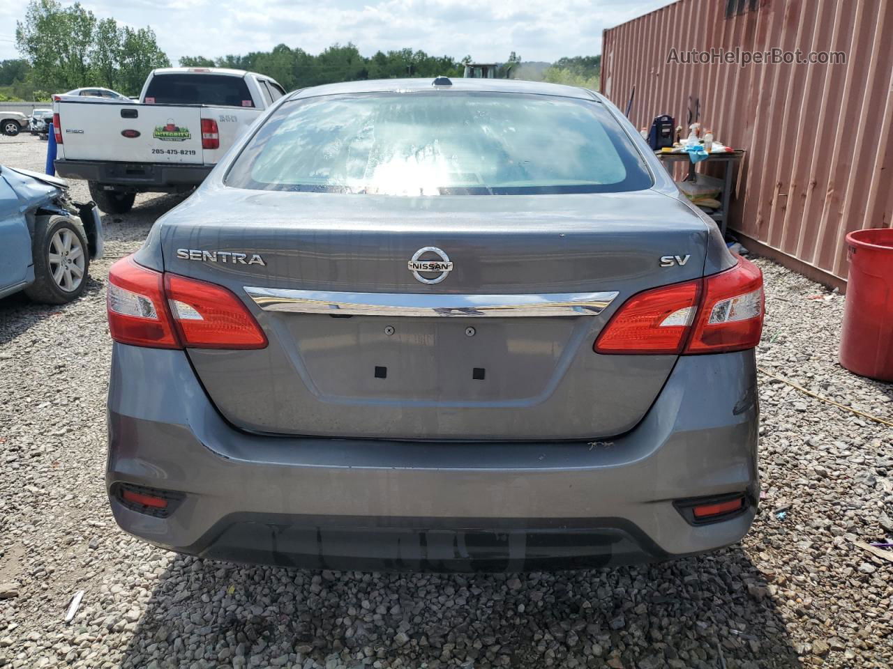 2018 Nissan Sentra S Серый vin: 3N1AB7AP7JL614988