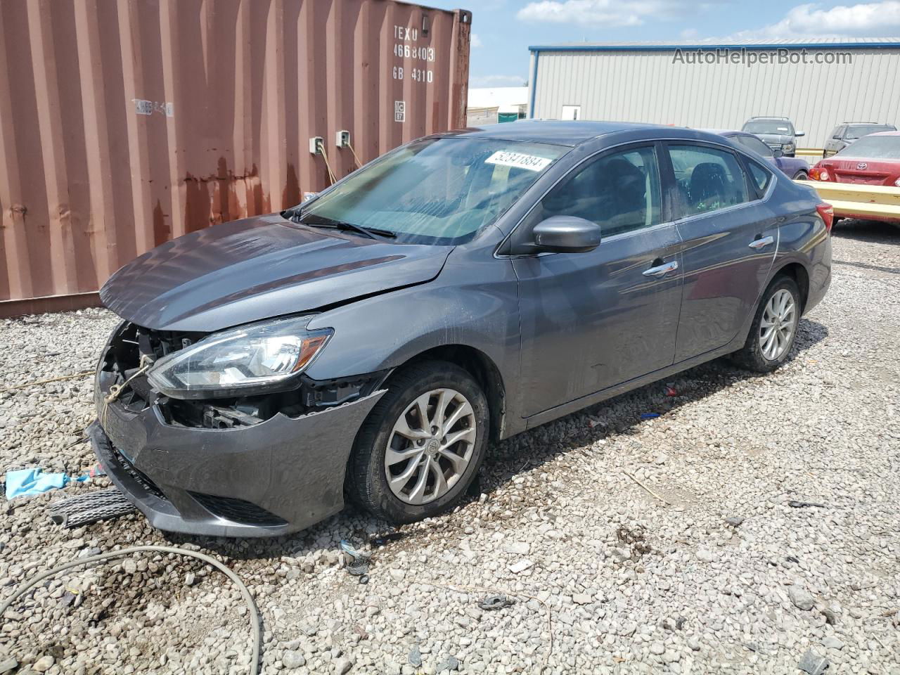 2018 Nissan Sentra S Серый vin: 3N1AB7AP7JL614988