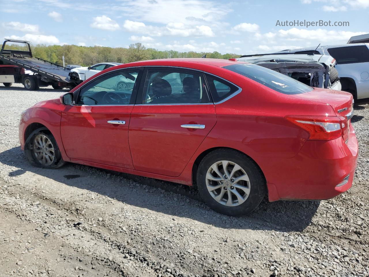 2018 Nissan Sentra S Красный vin: 3N1AB7AP7JL616658