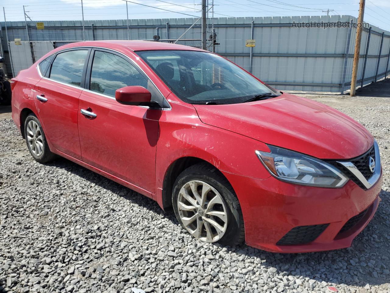 2018 Nissan Sentra S Красный vin: 3N1AB7AP7JL616658