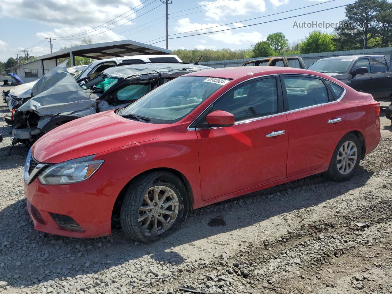 2018 Nissan Sentra S Красный vin: 3N1AB7AP7JL616658