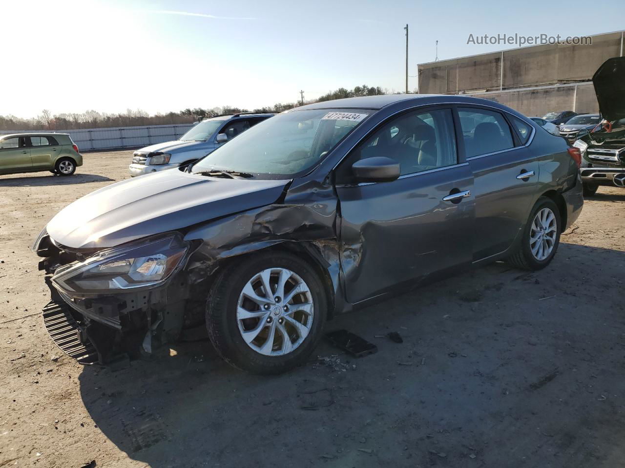 2018 Nissan Sentra S Gray vin: 3N1AB7AP7JL624209