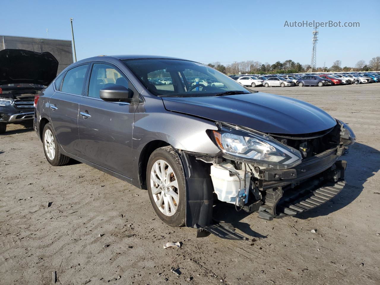 2018 Nissan Sentra S Gray vin: 3N1AB7AP7JL624209