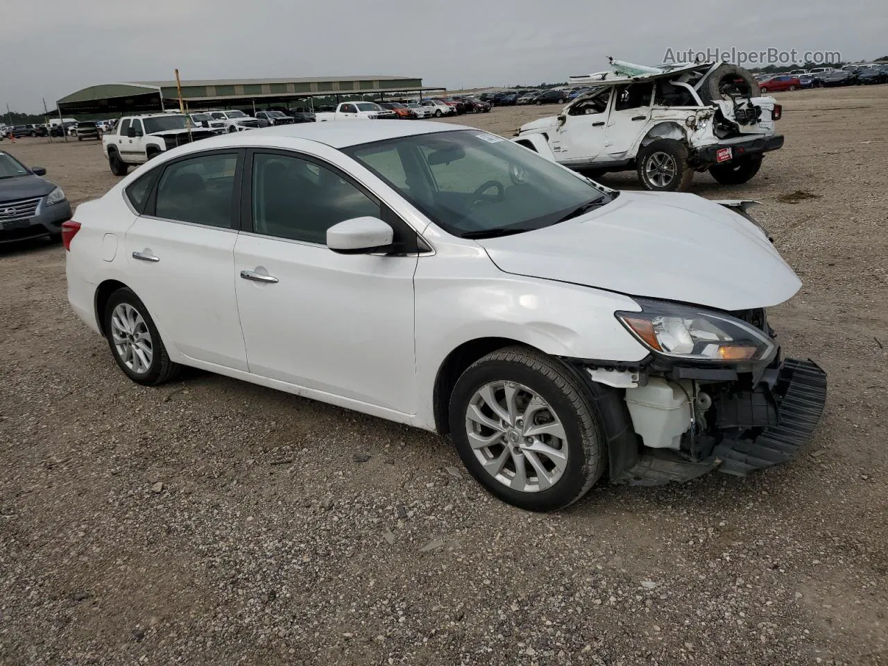 2018 Nissan Sentra S Белый vin: 3N1AB7AP7JL633931