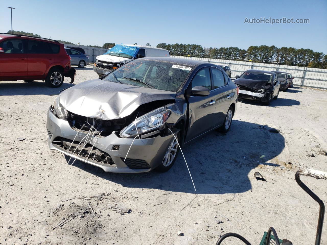 2018 Nissan Sentra S Серый vin: 3N1AB7AP7JL647621