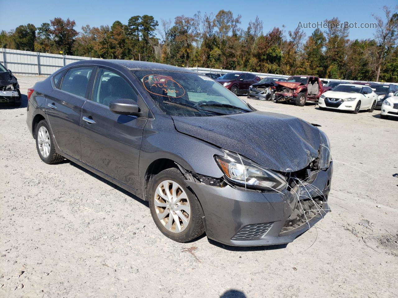 2018 Nissan Sentra S Серый vin: 3N1AB7AP7JL647621