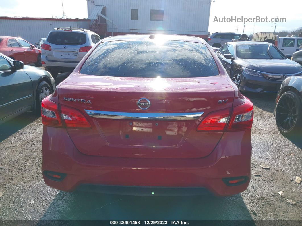 2018 Nissan Sentra Sv Red vin: 3N1AB7AP7JL649627