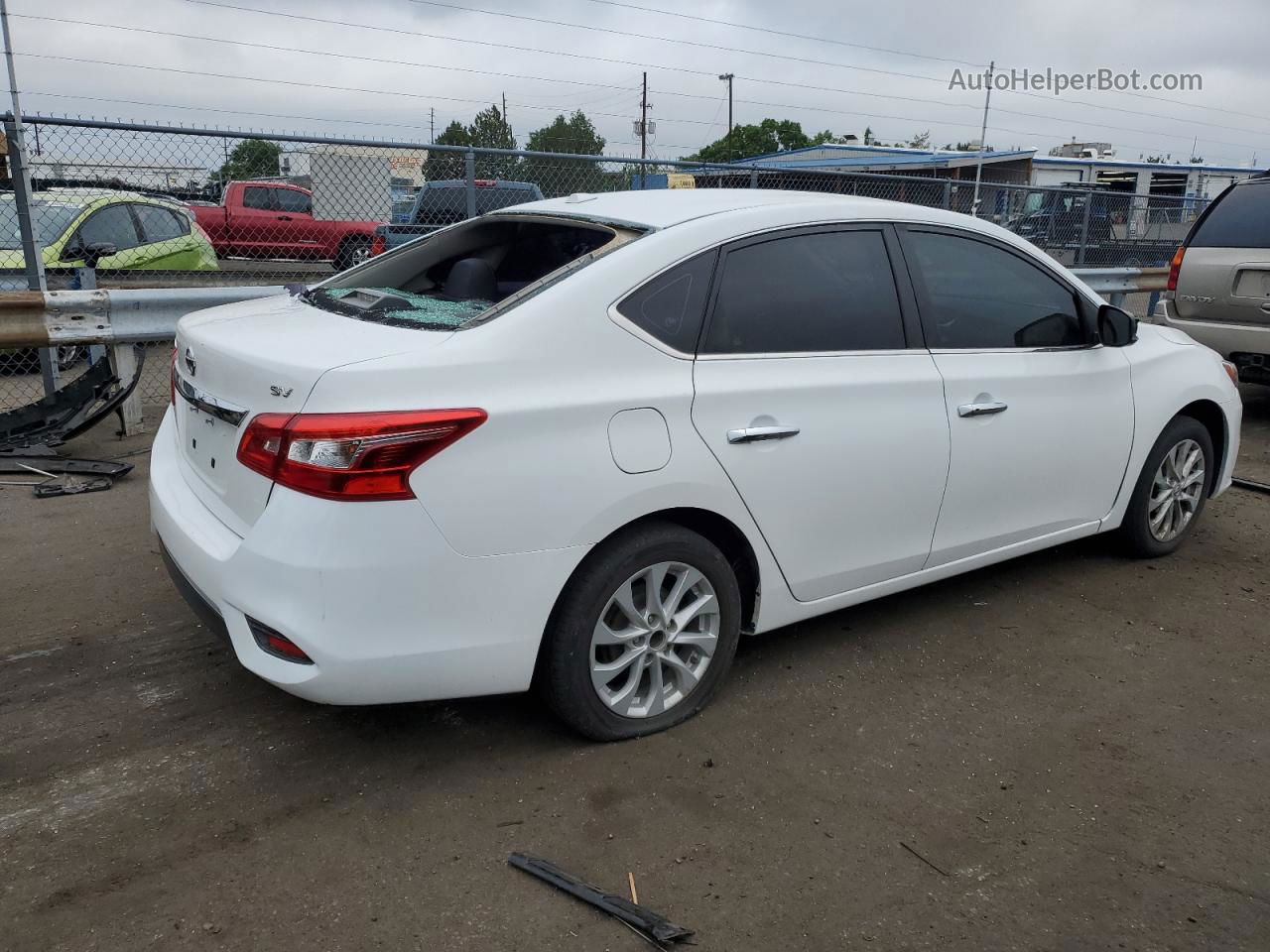 2018 Nissan Sentra S White vin: 3N1AB7AP7JL649823