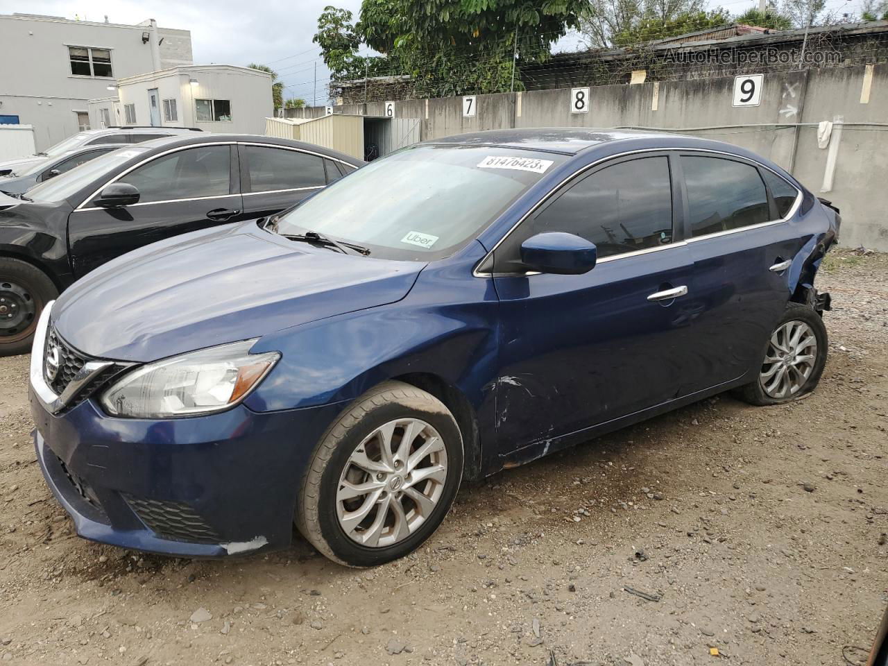 2018 Nissan Sentra S Blue vin: 3N1AB7AP7JL656691