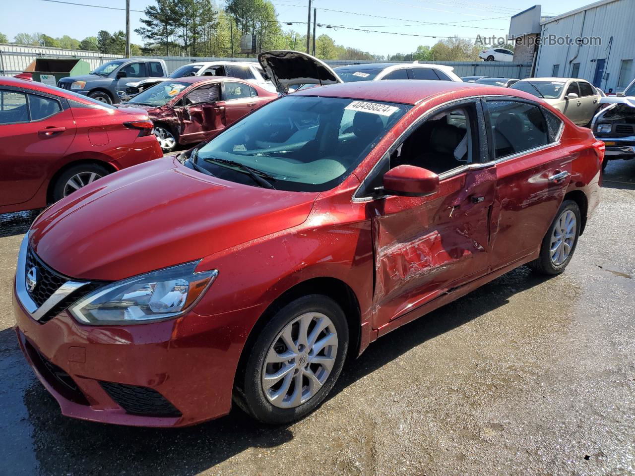 2018 Nissan Sentra S Red vin: 3N1AB7AP7JY223195