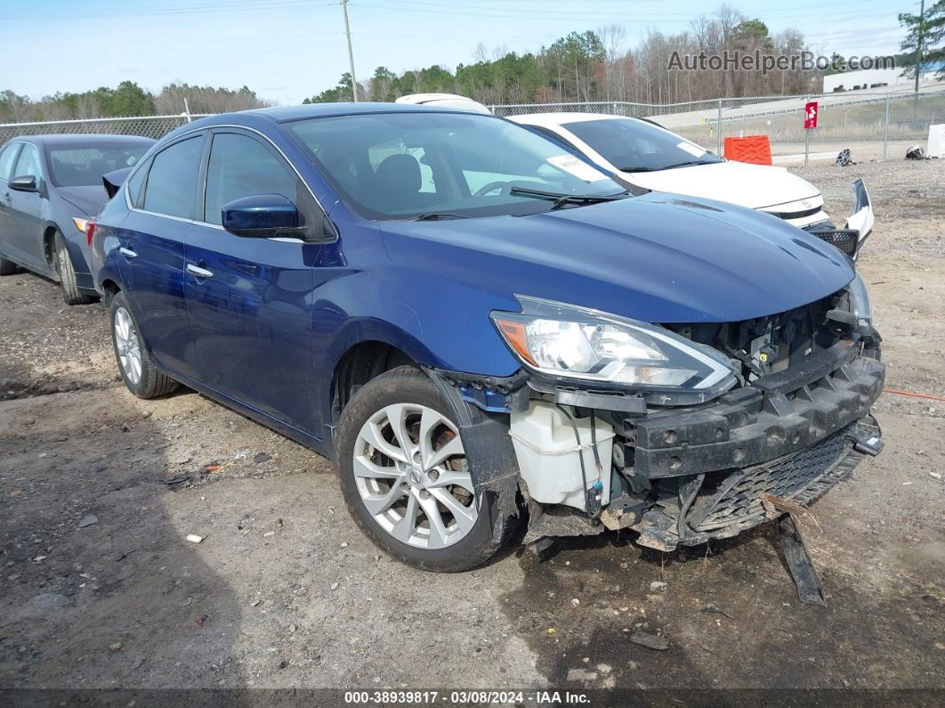 2018 Nissan Sentra Sv Синий vin: 3N1AB7AP7JY225125