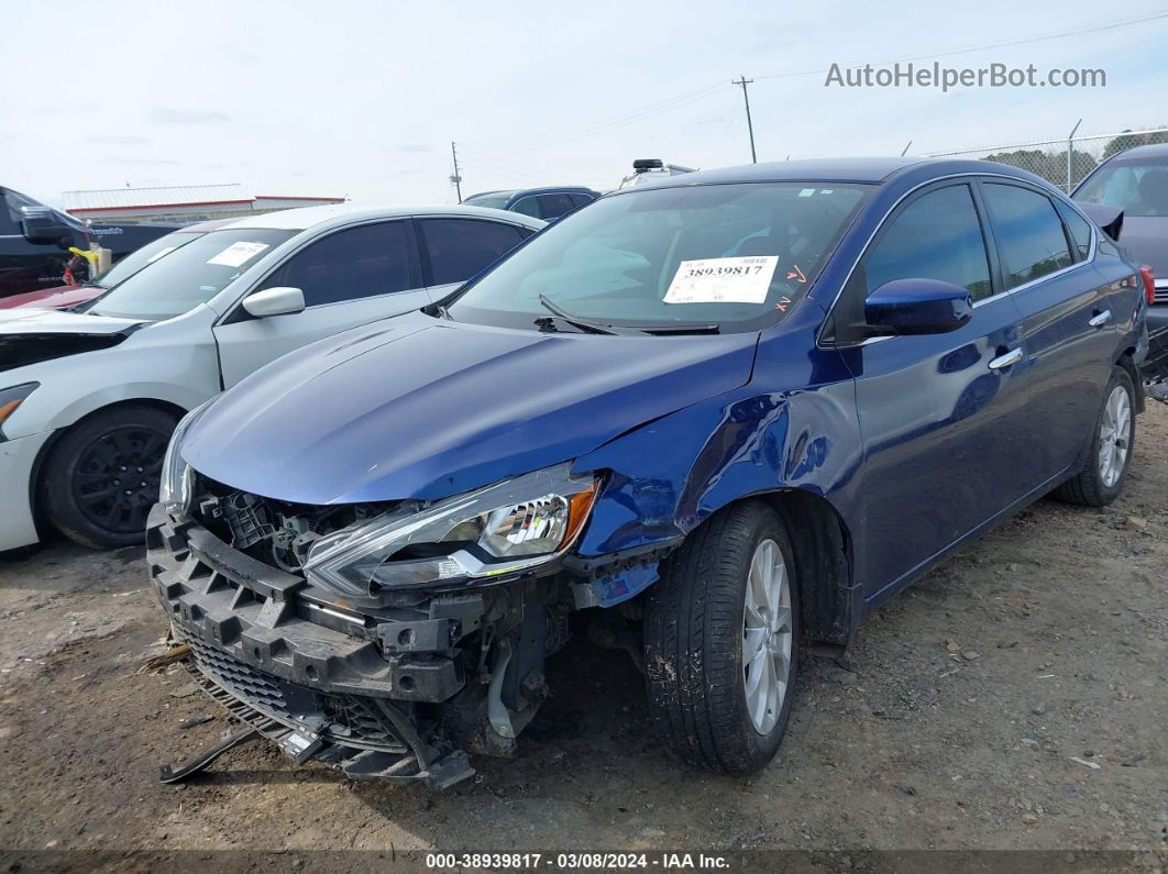 2018 Nissan Sentra Sv Синий vin: 3N1AB7AP7JY225125