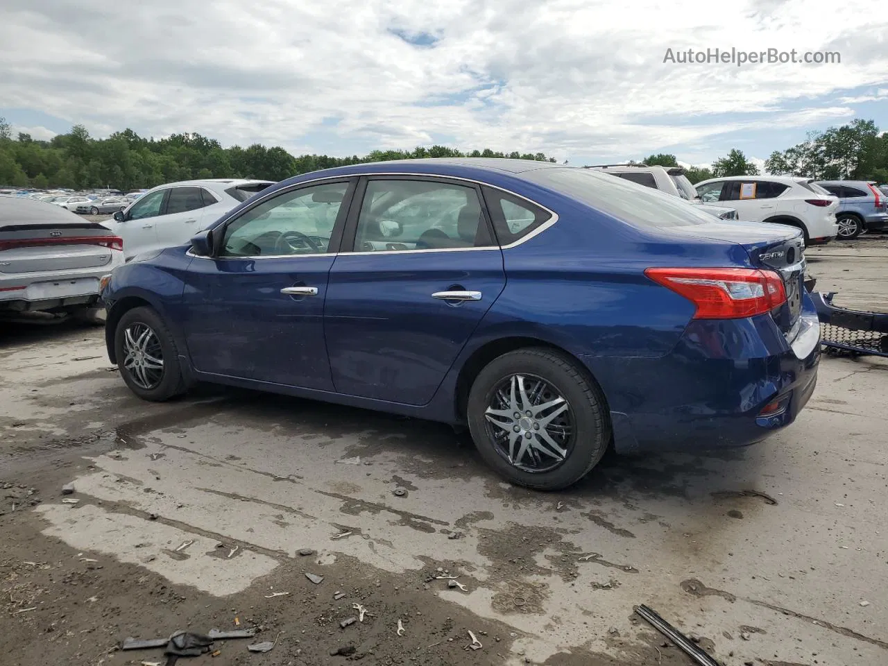 2018 Nissan Sentra S Синий vin: 3N1AB7AP7JY231118