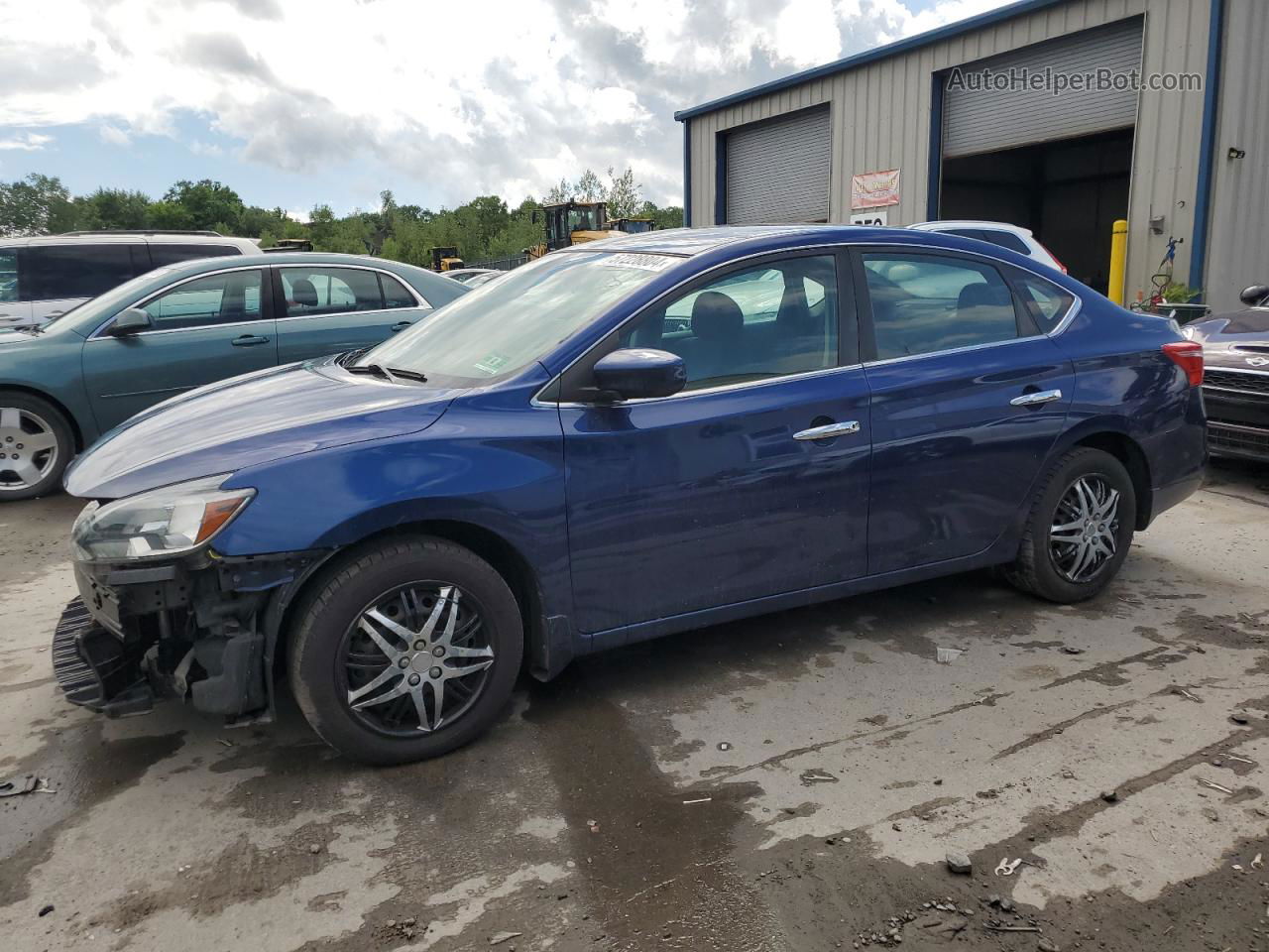 2018 Nissan Sentra S Синий vin: 3N1AB7AP7JY231118