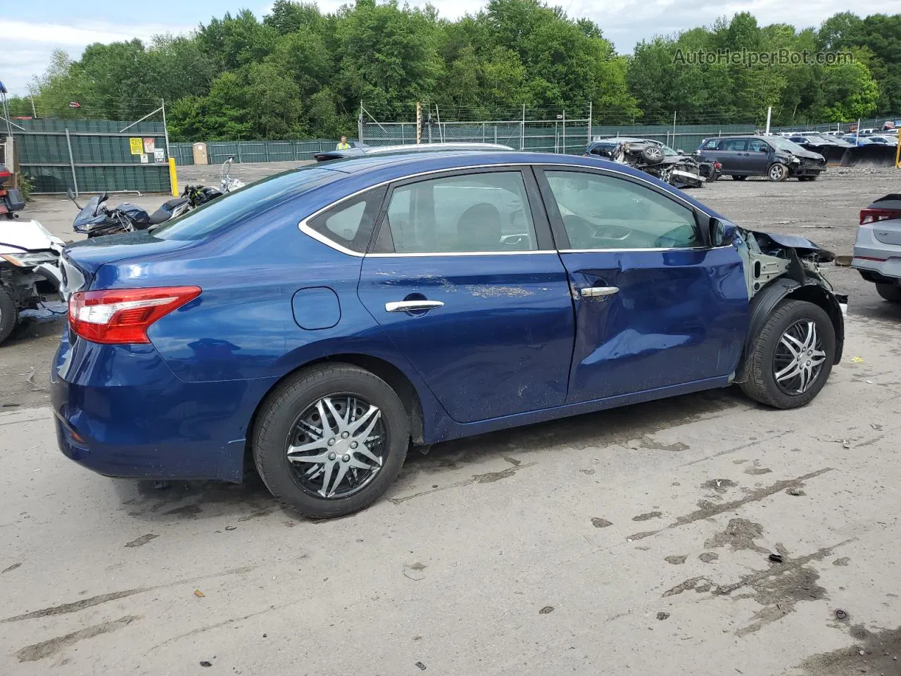 2018 Nissan Sentra S Синий vin: 3N1AB7AP7JY231118