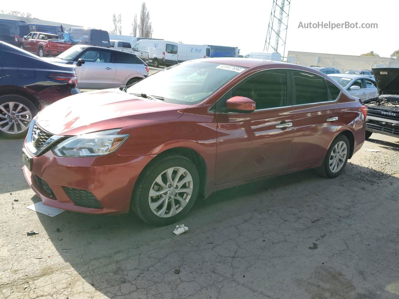 2018 Nissan Sentra S Burgundy vin: 3N1AB7AP7JY267715