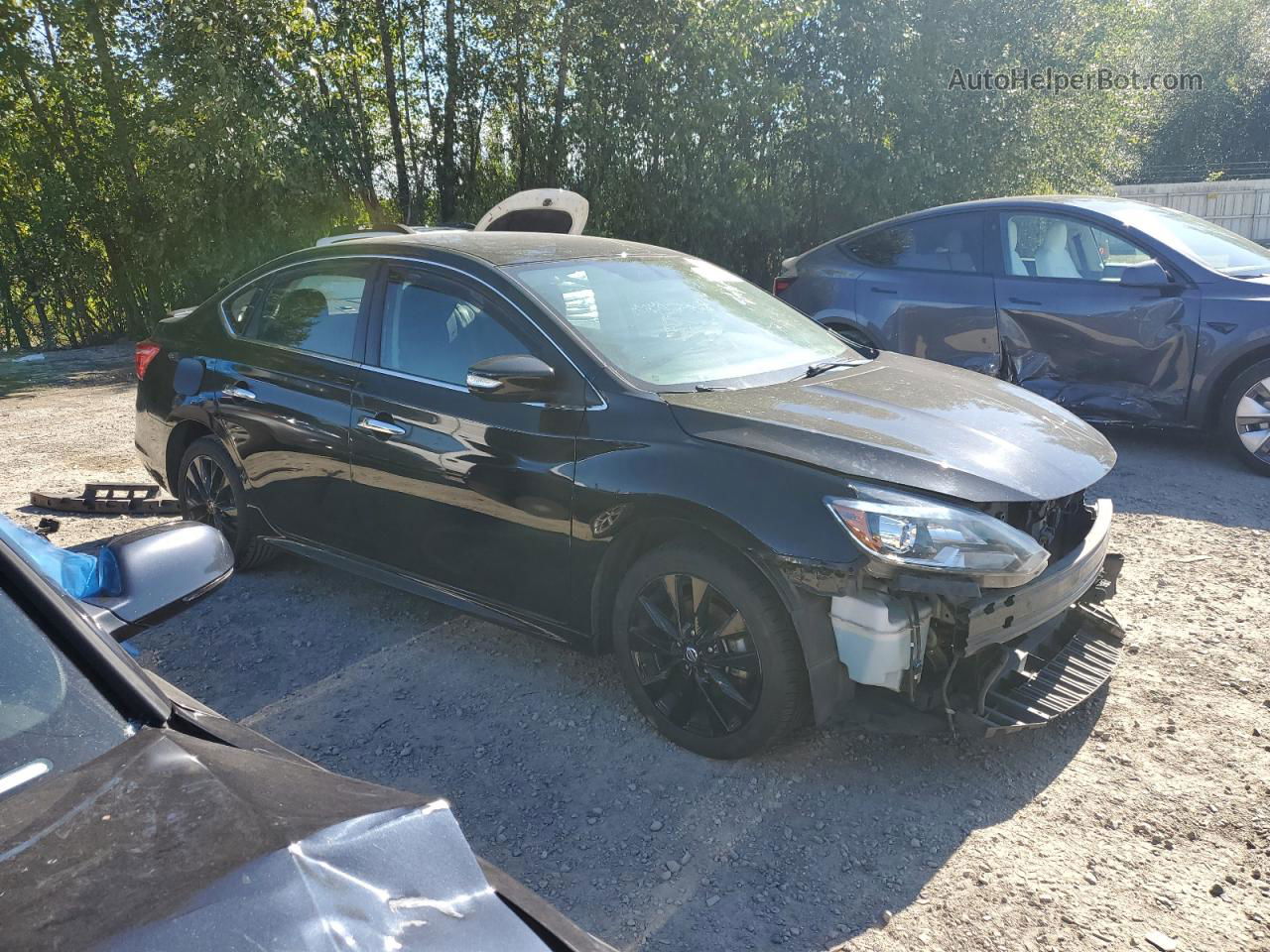 2018 Nissan Sentra S Black vin: 3N1AB7AP7JY278259