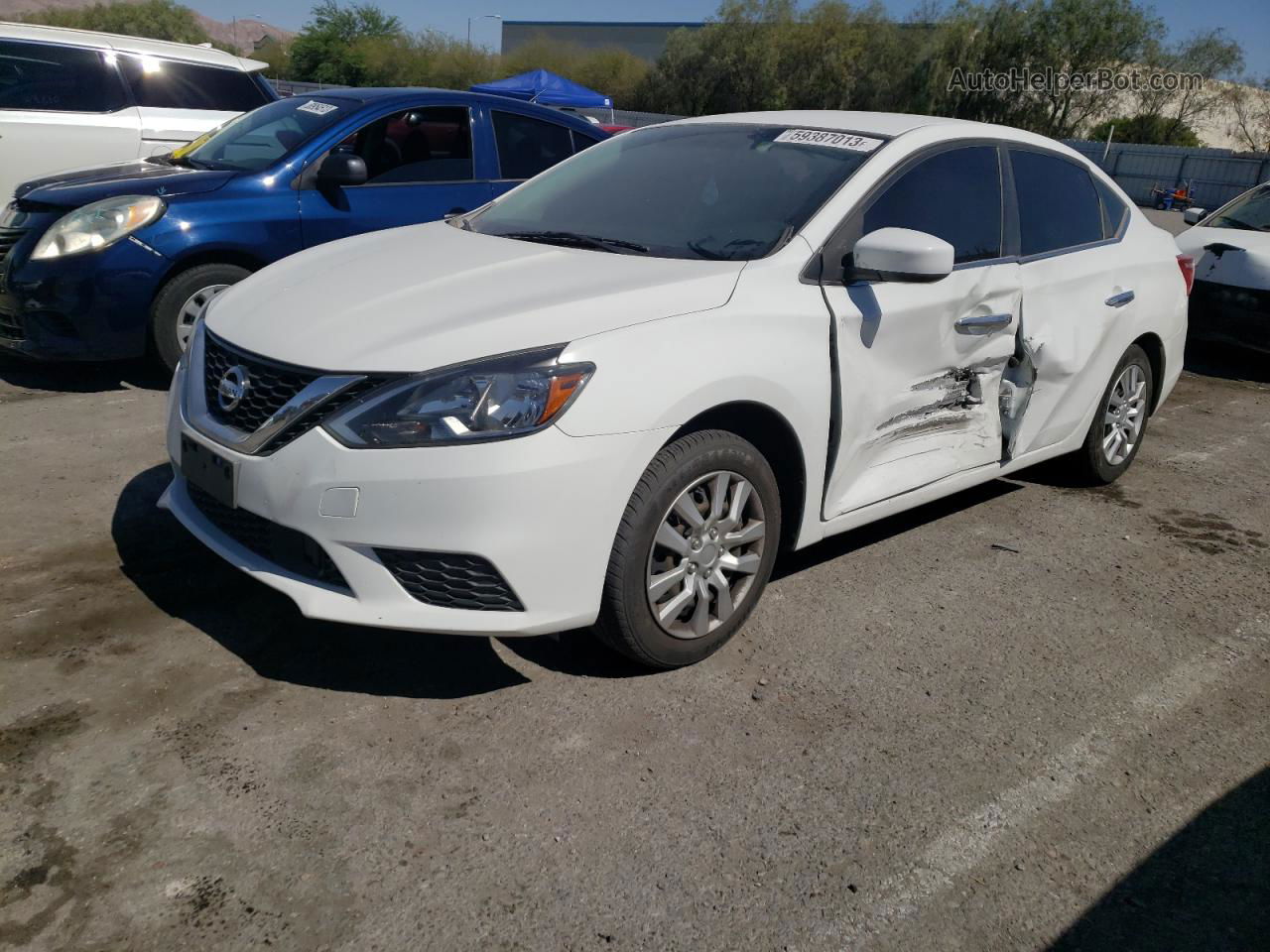 2018 Nissan Sentra S Белый vin: 3N1AB7AP7JY310336