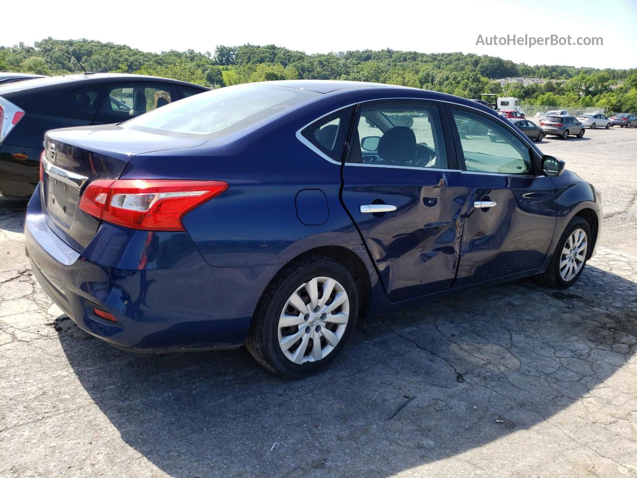 2018 Nissan Sentra S Синий vin: 3N1AB7AP7JY331929