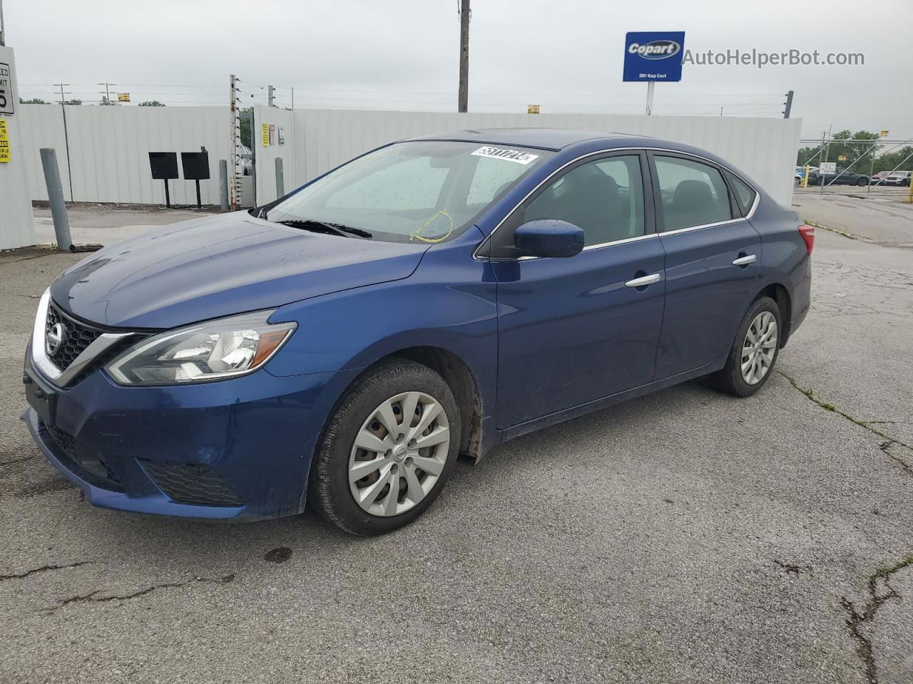 2018 Nissan Sentra S Blue vin: 3N1AB7AP7JY333857