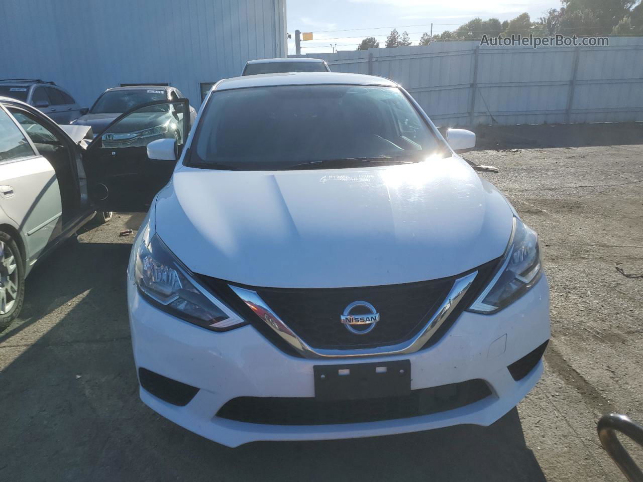 2019 Nissan Sentra S White vin: 3N1AB7AP7KL613969