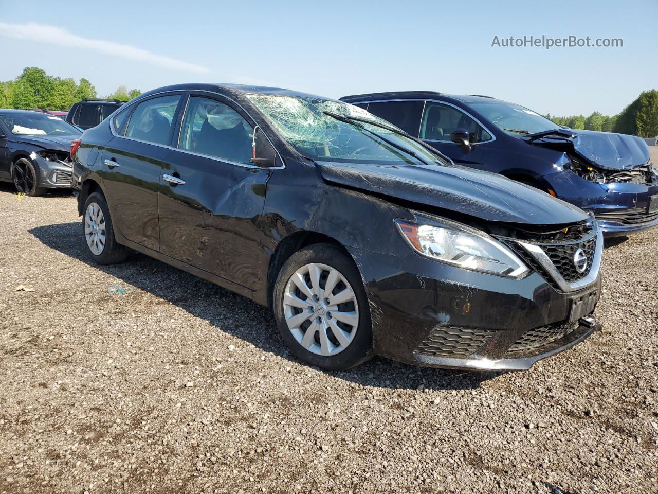 2019 Nissan Sentra S Black vin: 3N1AB7AP7KY232528