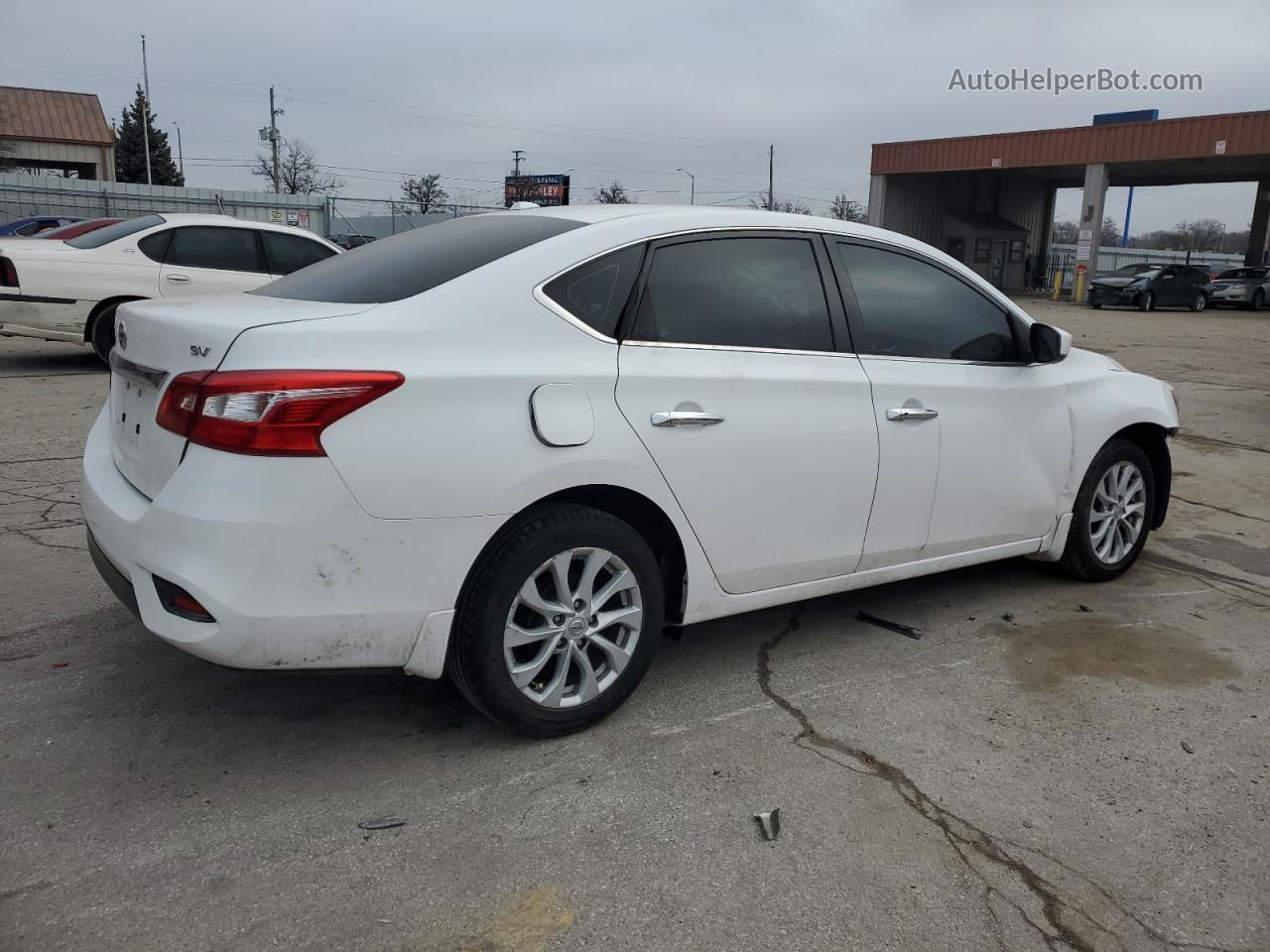 2019 Nissan Sentra S White vin: 3N1AB7AP7KY260488