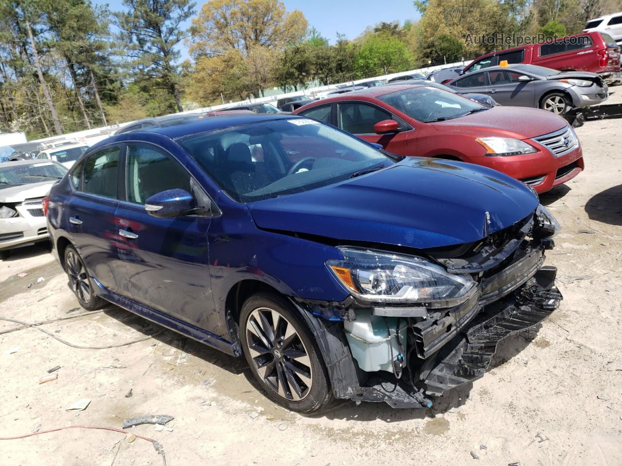 2019 Nissan Sentra S Синий vin: 3N1AB7AP7KY261754