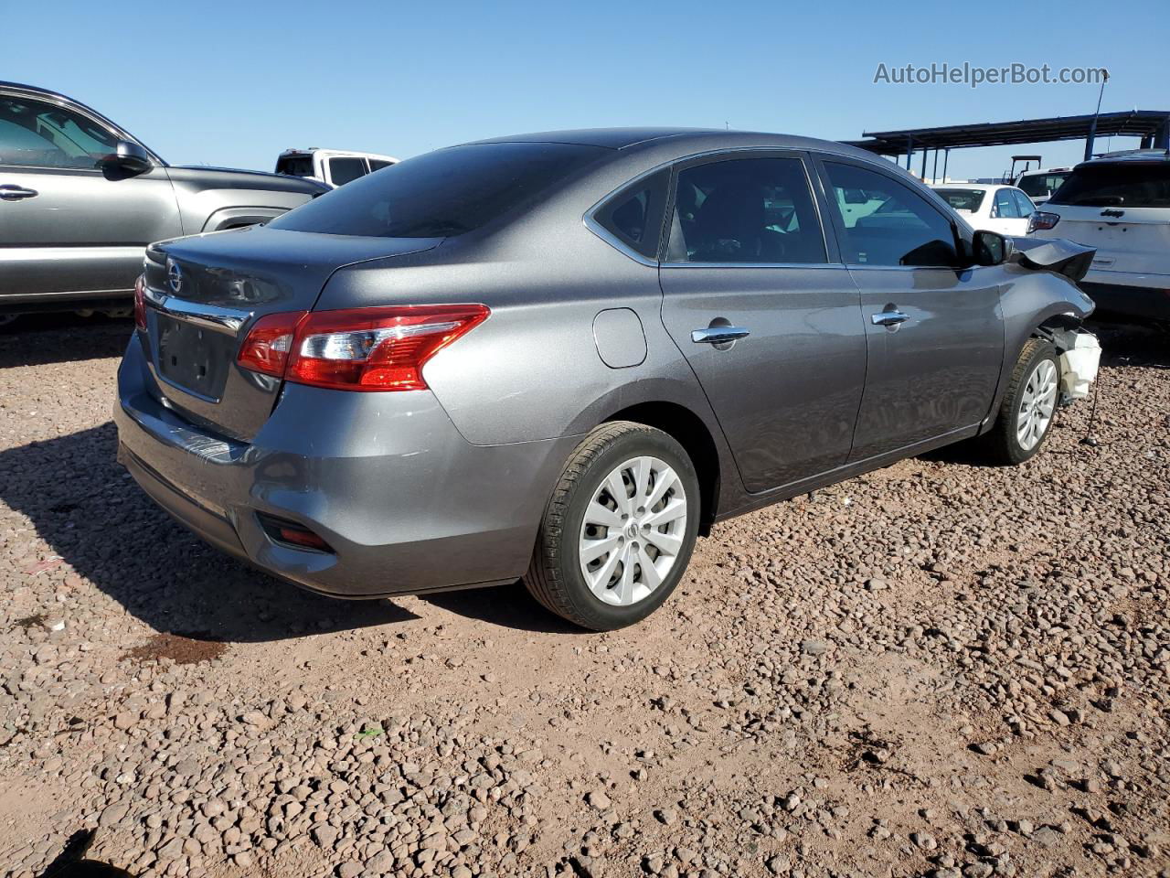 2019 Nissan Sentra S Серый vin: 3N1AB7AP7KY267750