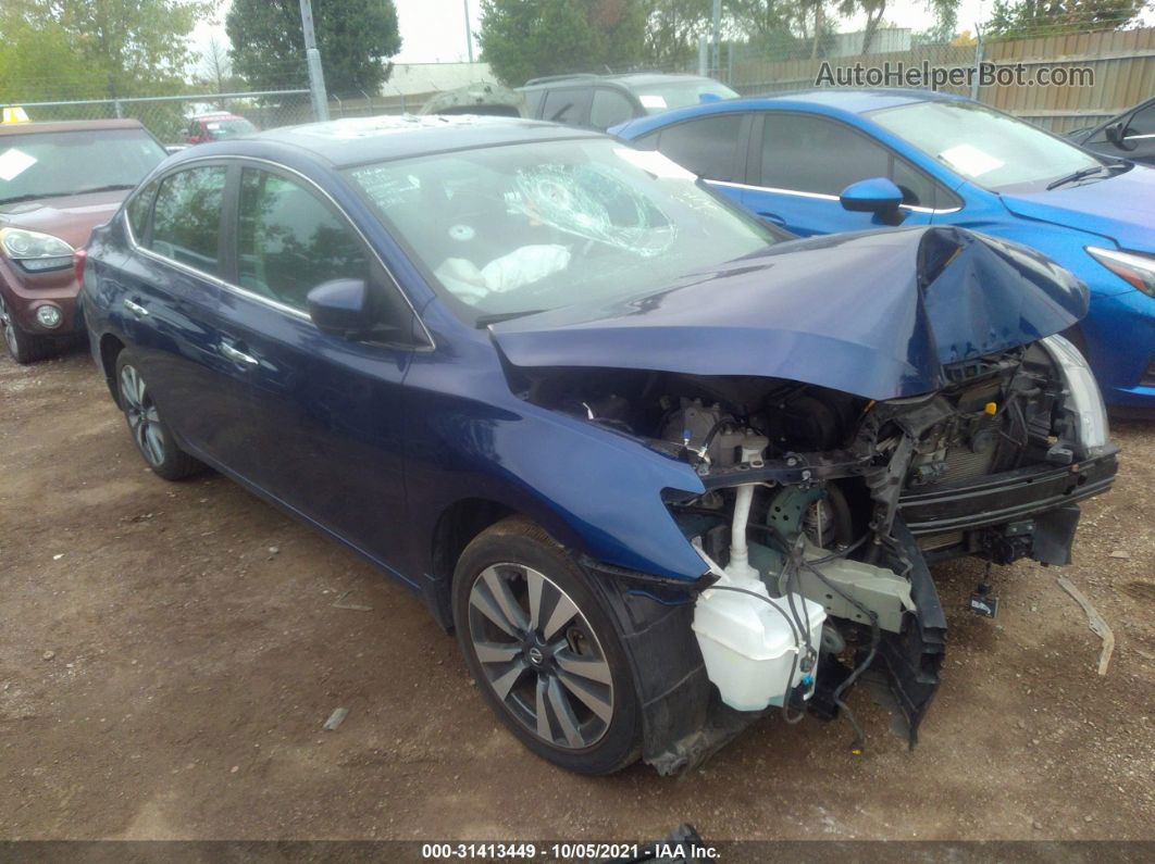 2019 Nissan Sentra Sv Blue vin: 3N1AB7AP7KY270163