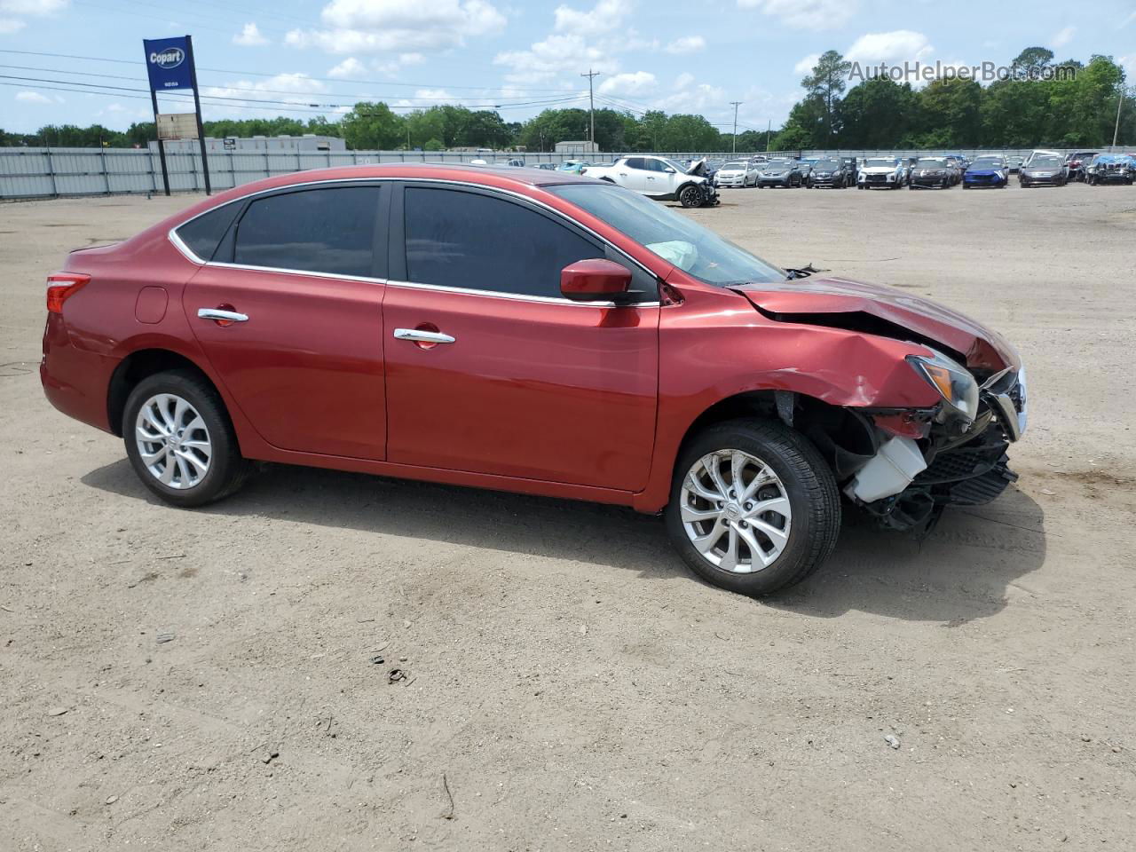 2019 Nissan Sentra S Красный vin: 3N1AB7AP7KY285150