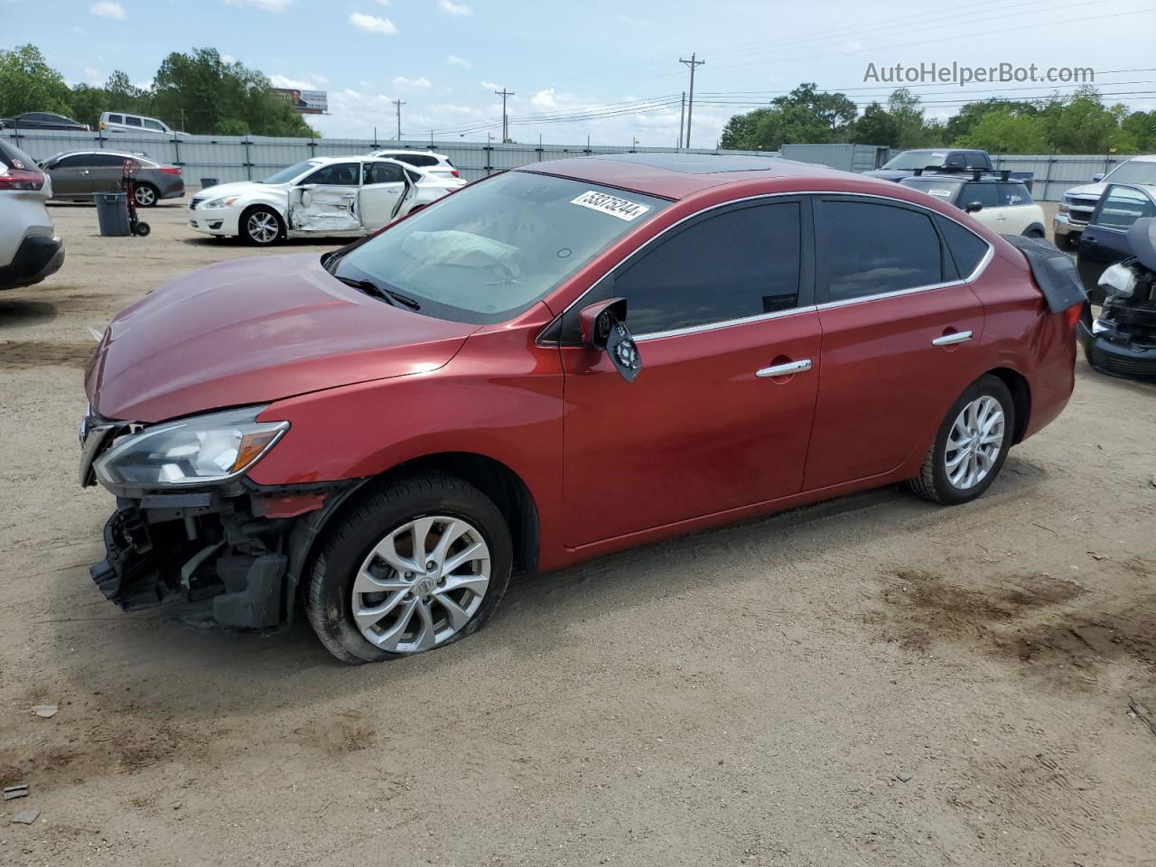 2019 Nissan Sentra S Красный vin: 3N1AB7AP7KY285150