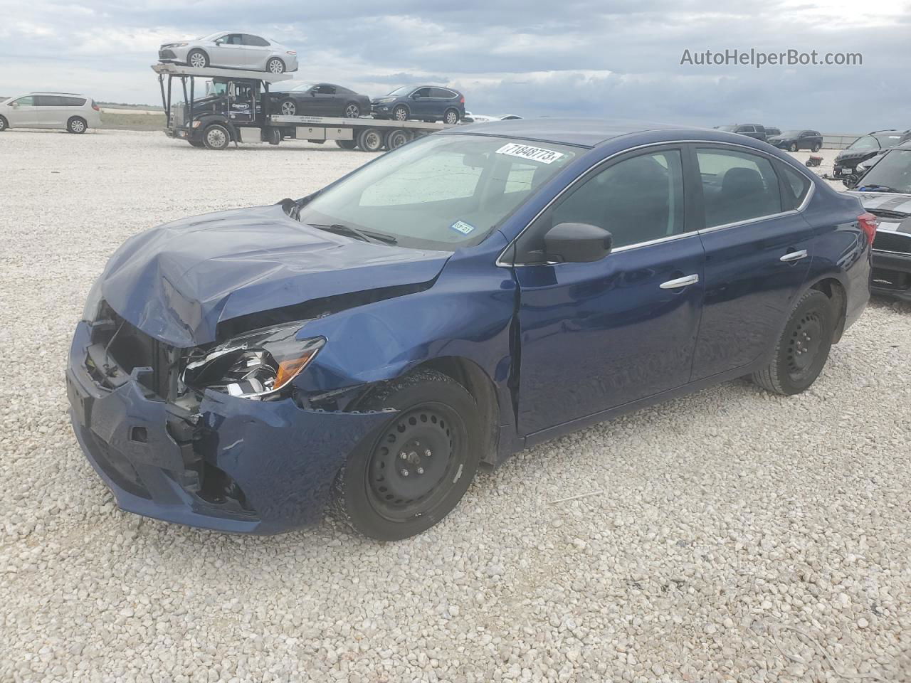 2019 Nissan Sentra S Blue vin: 3N1AB7AP7KY286699