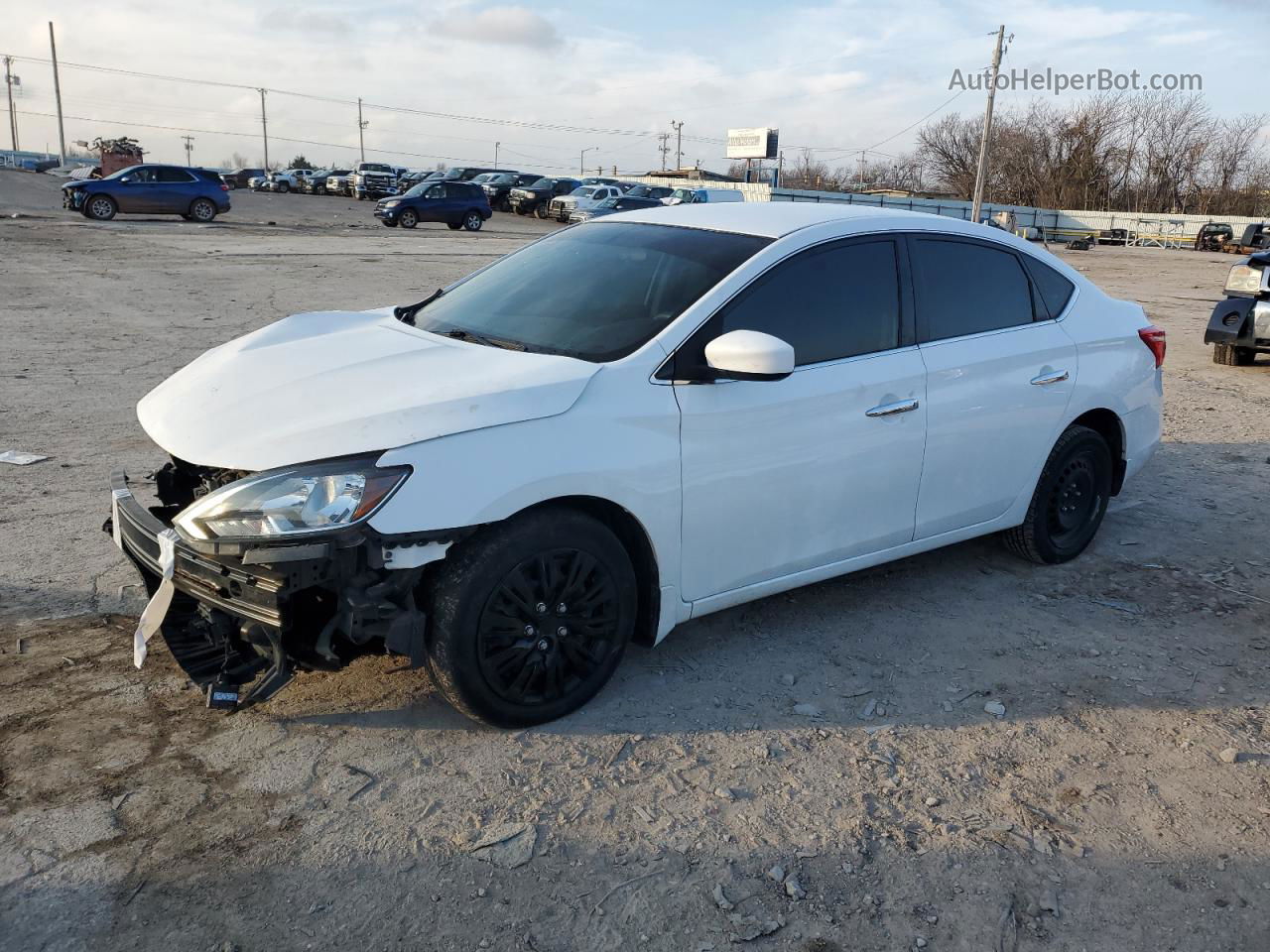 2019 Nissan Sentra S White vin: 3N1AB7AP7KY334041