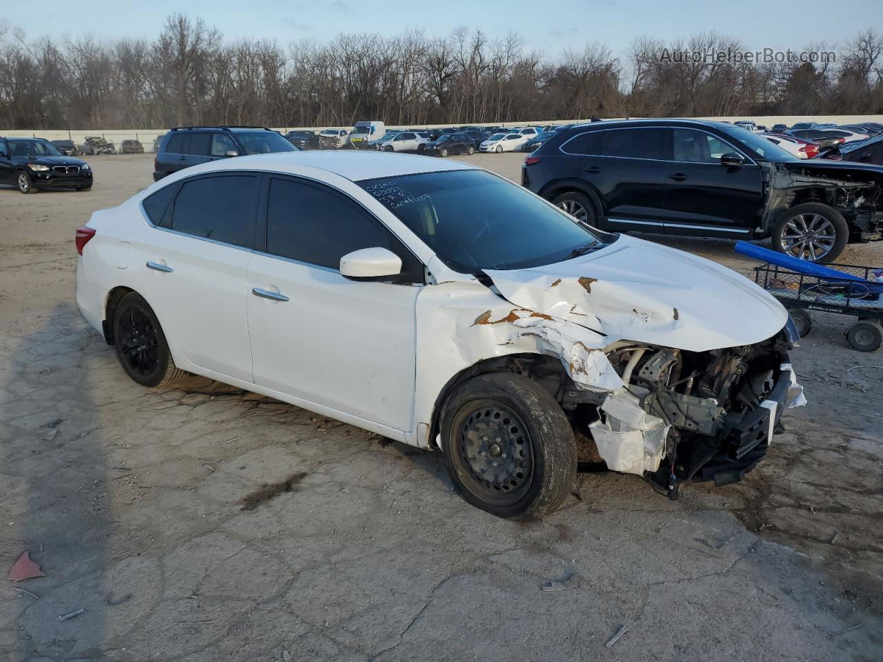 2019 Nissan Sentra S Белый vin: 3N1AB7AP7KY334041