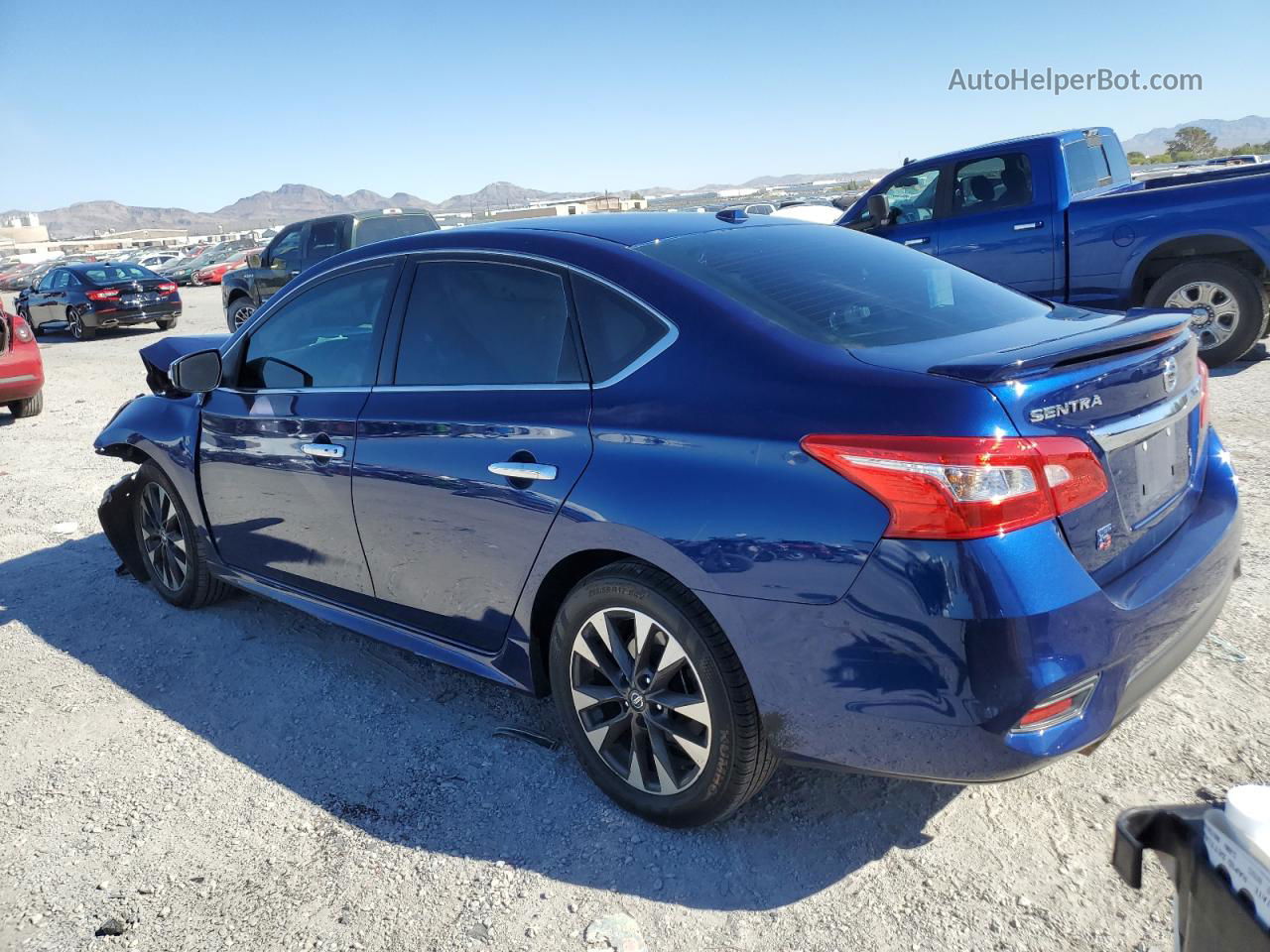 2019 Nissan Sentra S Синий vin: 3N1AB7AP7KY349803