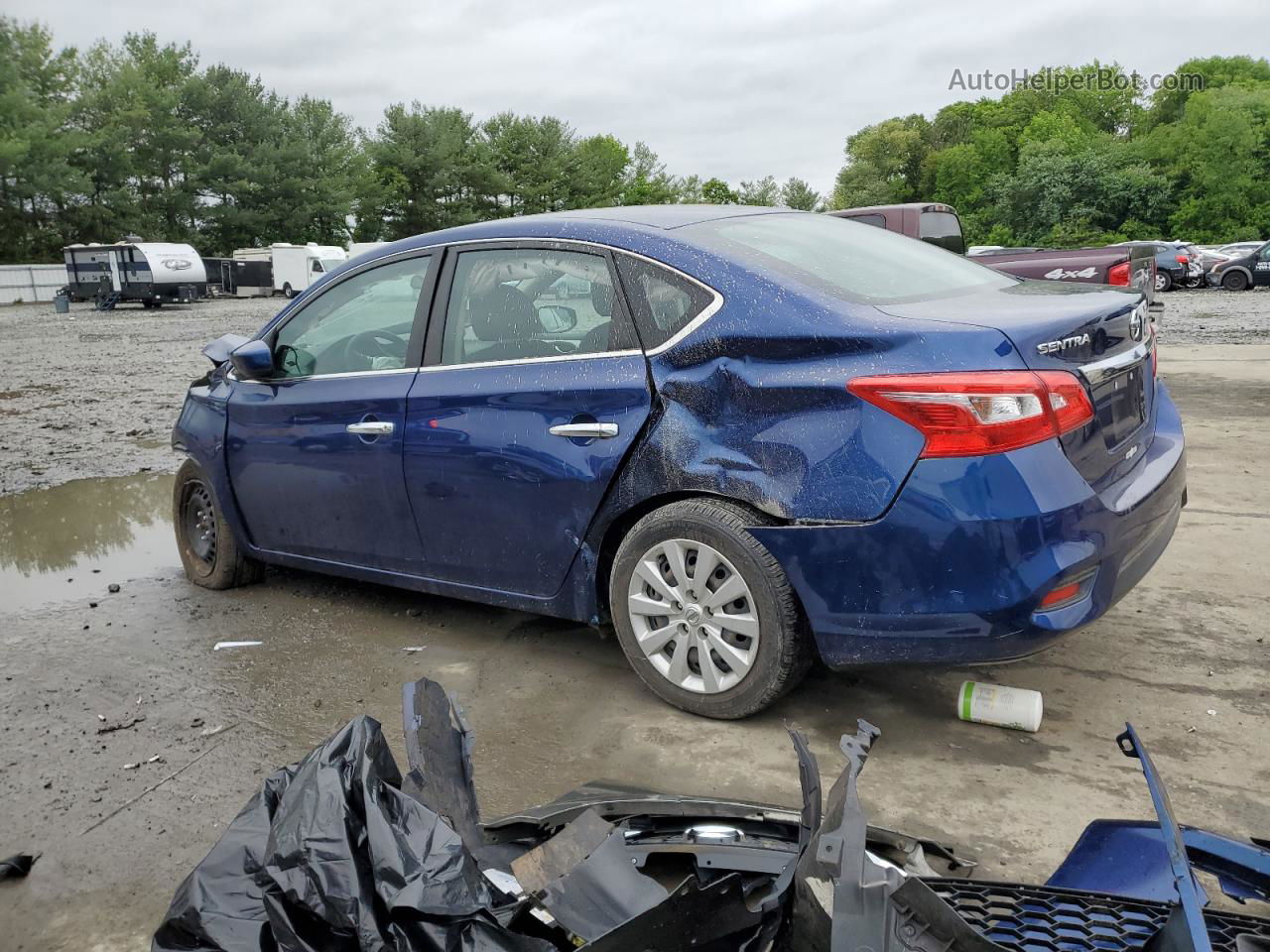 2019 Nissan Sentra S Blue vin: 3N1AB7AP7KY374572