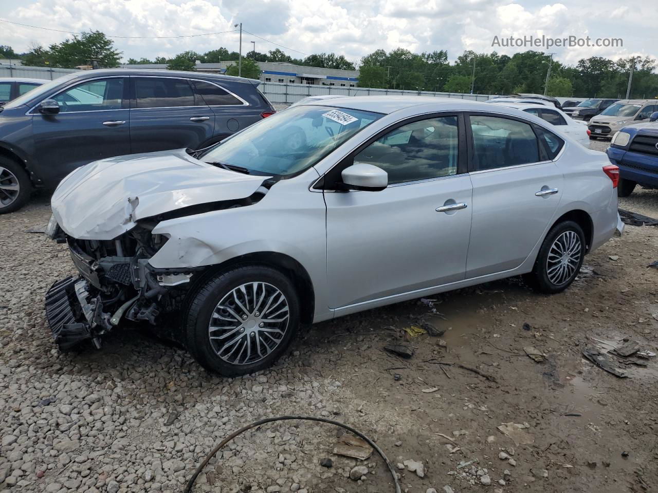 2019 Nissan Sentra S Серебряный vin: 3N1AB7AP7KY380095