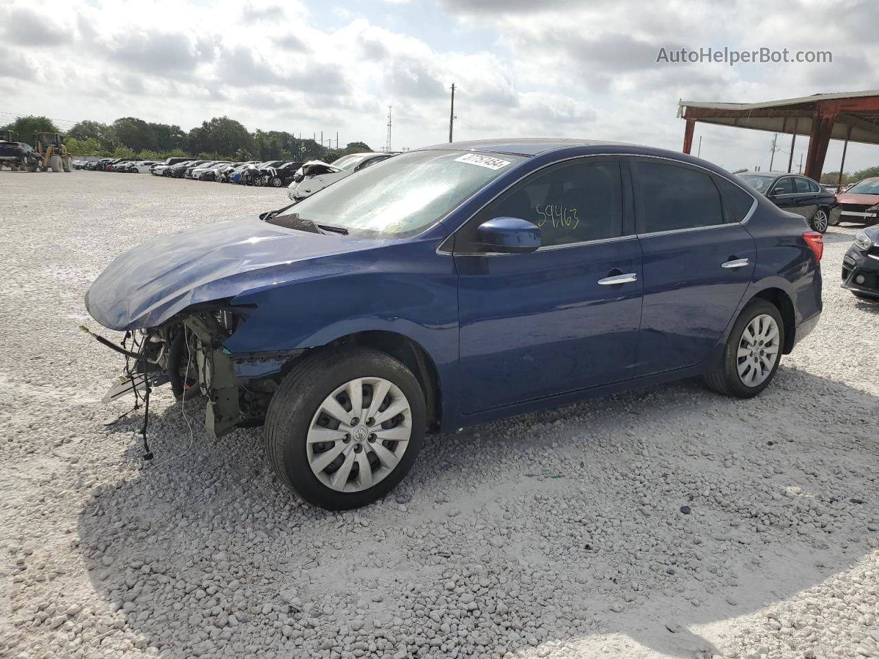 2019 Nissan Sentra S Синий vin: 3N1AB7AP7KY386138