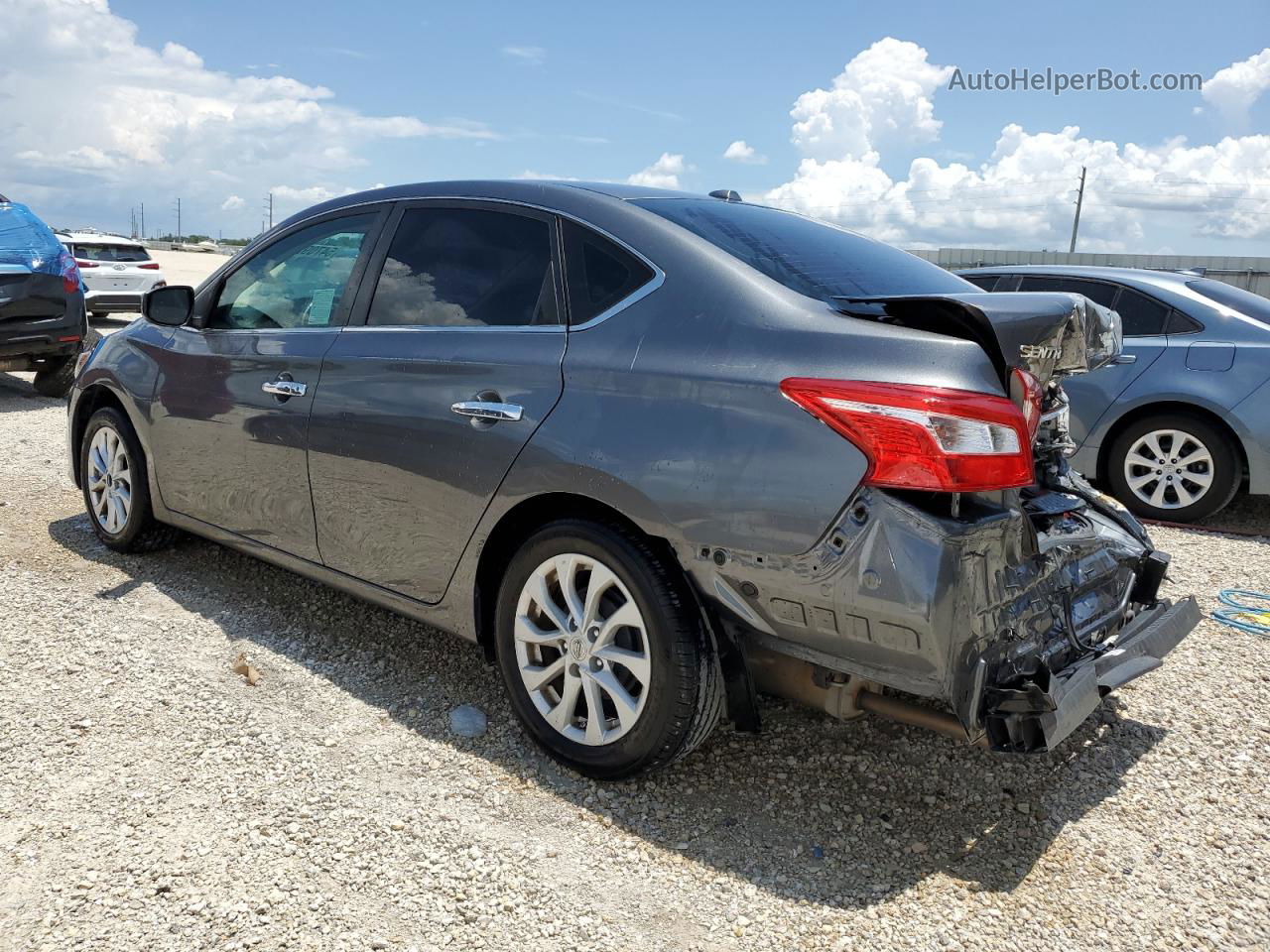 2019 Nissan Sentra S Серый vin: 3N1AB7AP7KY409398