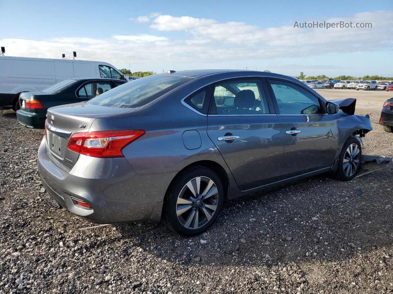 2019 Nissan Sentra S Серый vin: 3N1AB7AP7KY414553