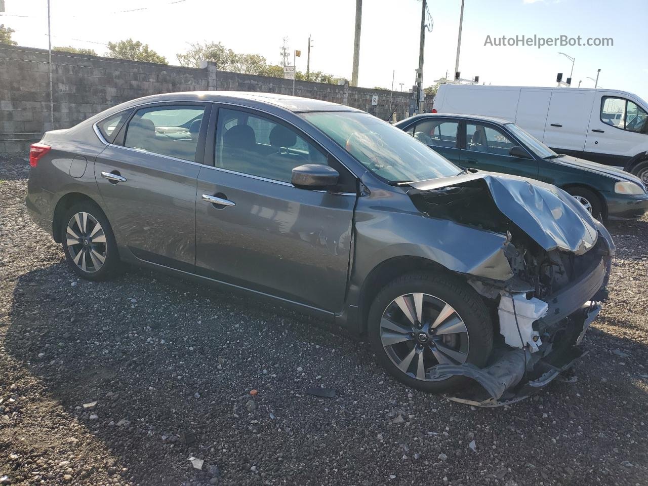 2019 Nissan Sentra S Серый vin: 3N1AB7AP7KY414553