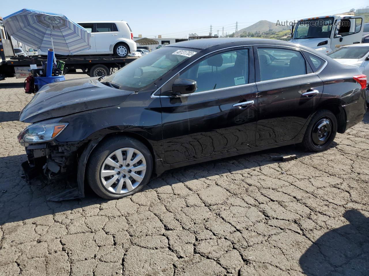 2019 Nissan Sentra S Черный vin: 3N1AB7AP7KY427755