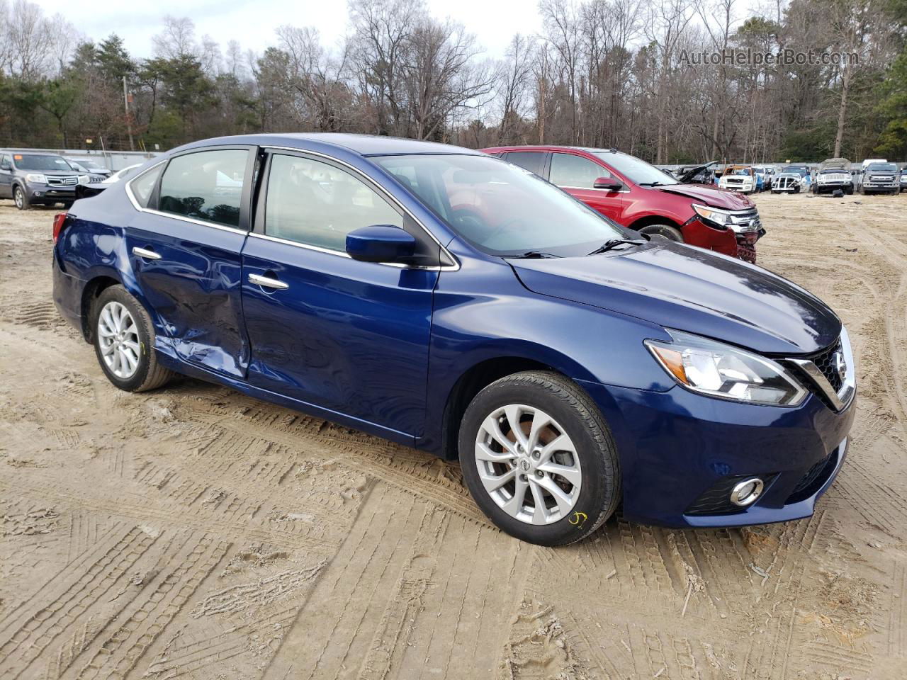 2019 Nissan Sentra S Blue vin: 3N1AB7AP7KY440697