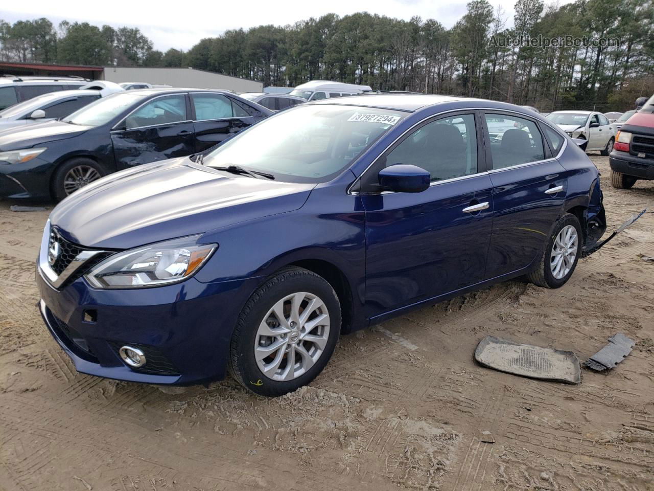 2019 Nissan Sentra S Blue vin: 3N1AB7AP7KY440697